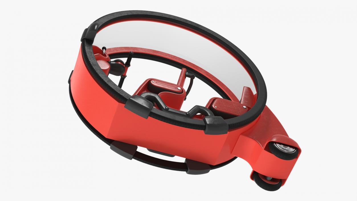 3D Futuristic Personal Vehicle Tube Red Rigged model