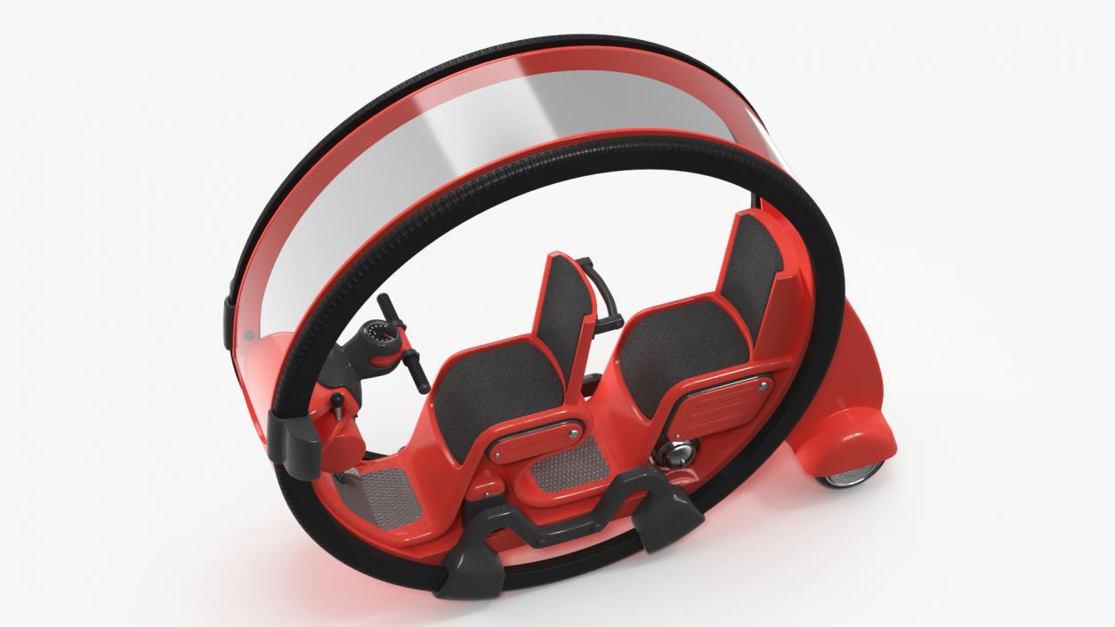 3D Futuristic Personal Vehicle Tube Red Rigged model