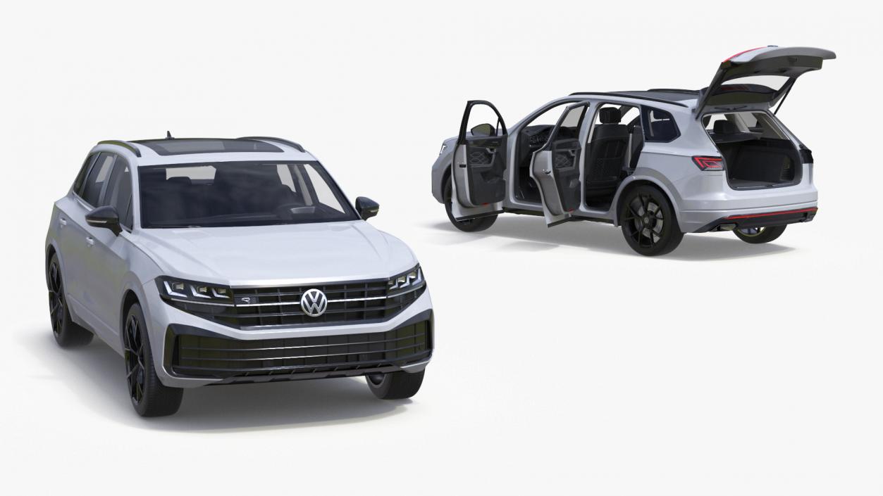 3D Volkswagen Touareg 2024 White Rigged