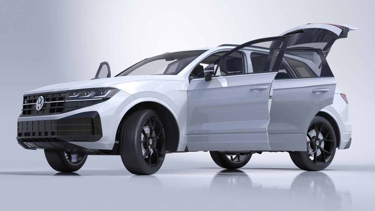 3D Volkswagen Touareg 2024 White Rigged