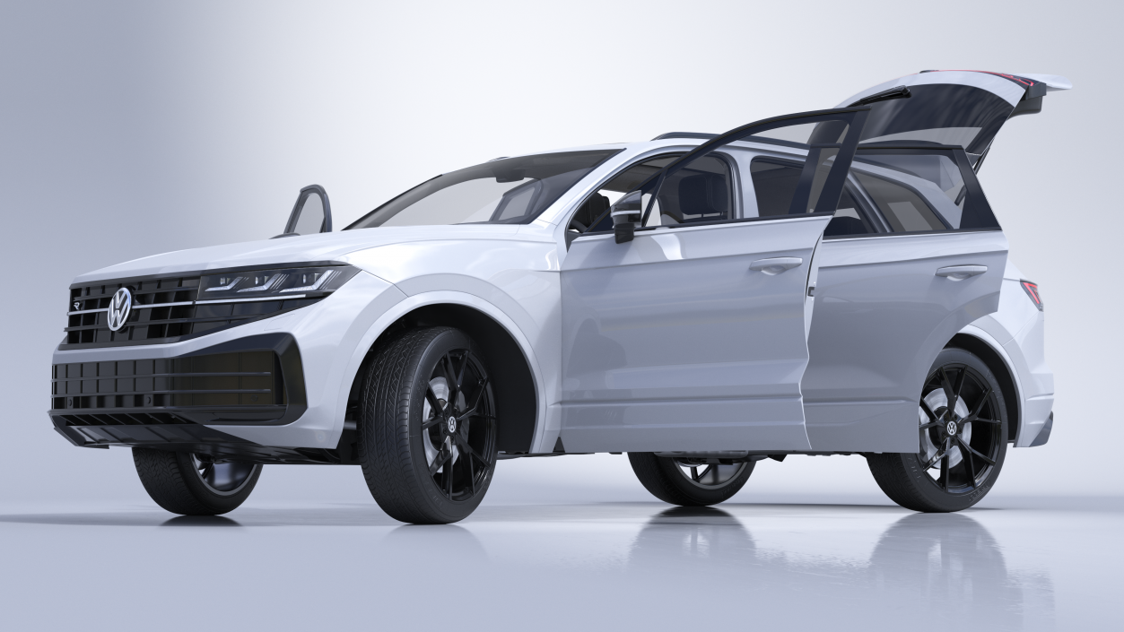 3D Volkswagen Touareg 2024 White Rigged