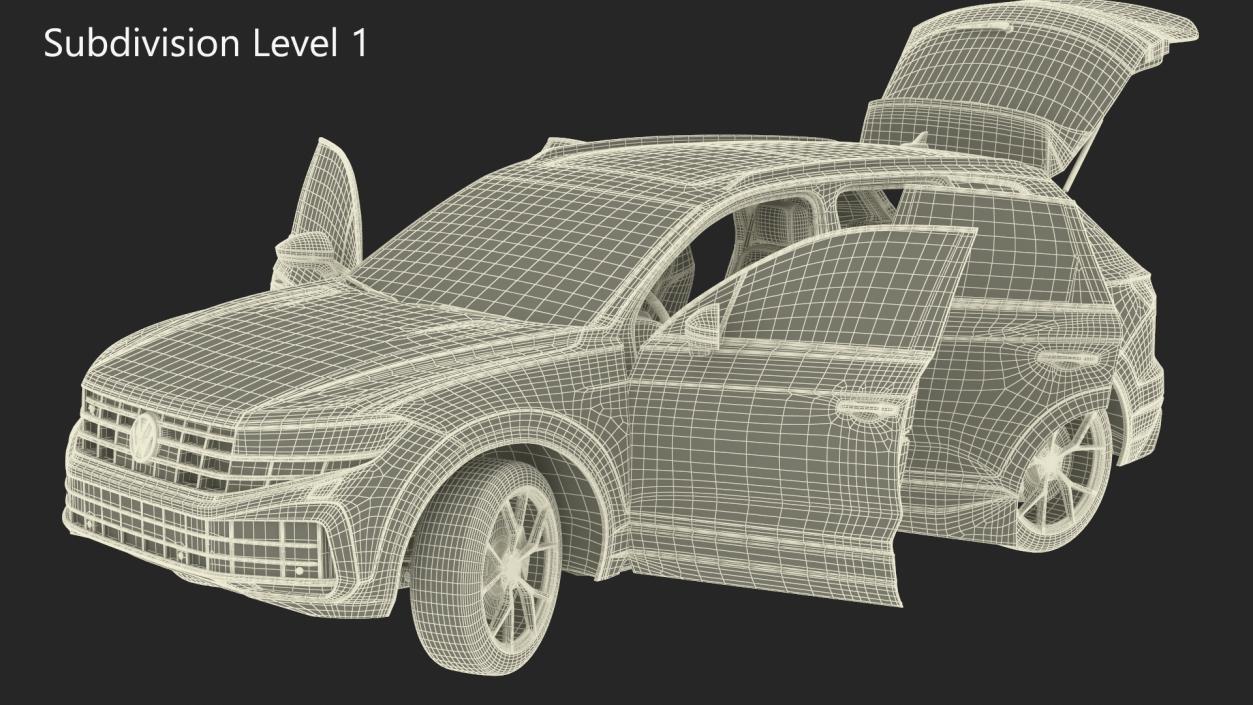 3D Volkswagen Touareg 2024 White Rigged