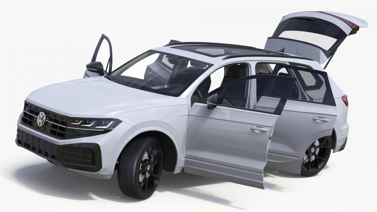 3D Volkswagen Touareg 2024 White Rigged