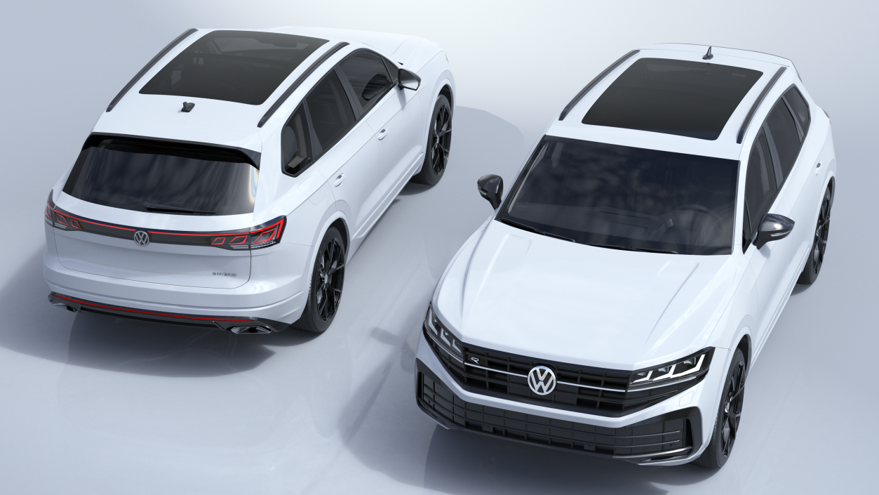 3D Volkswagen Touareg 2024 White Rigged