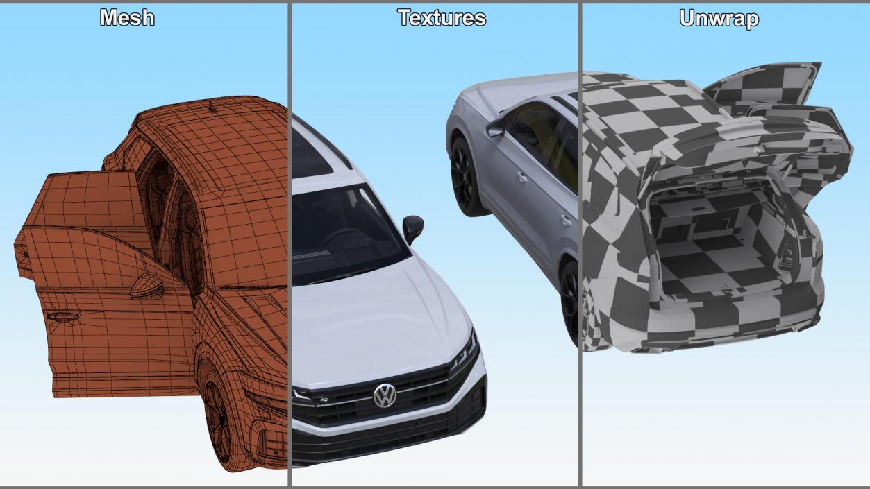 3D Volkswagen Touareg 2024 White Rigged