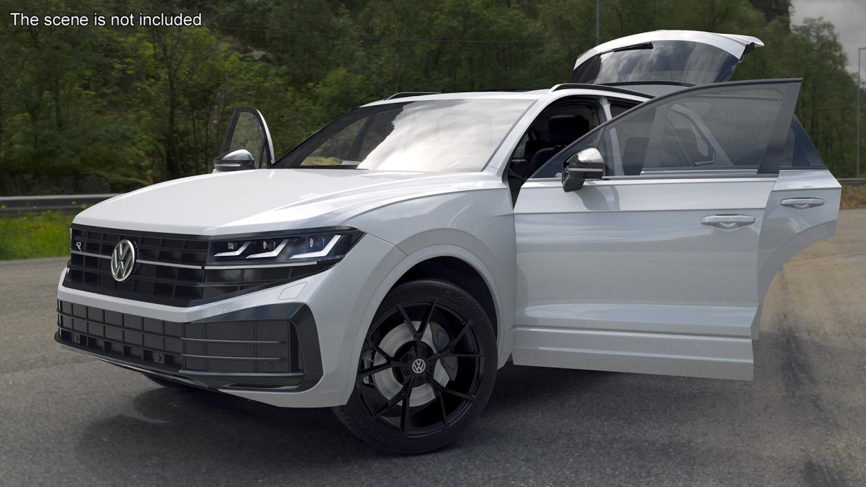 3D Volkswagen Touareg 2024 White Rigged