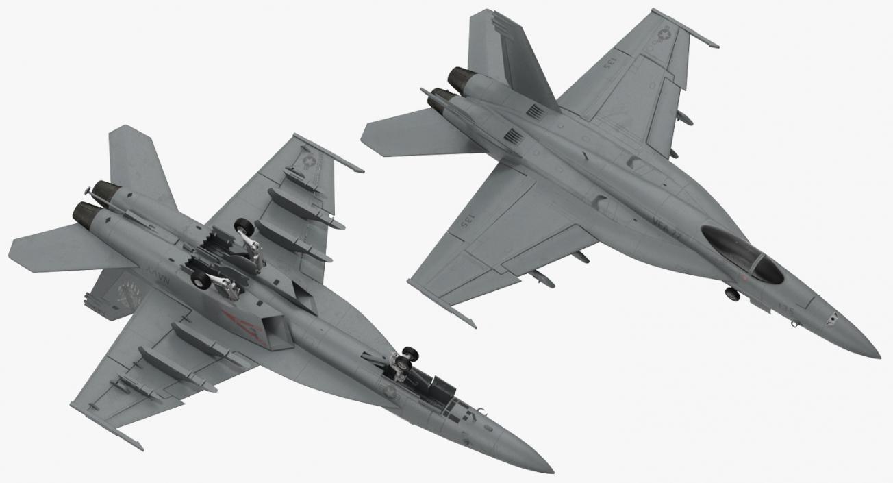 Fighter FA 18EF Super Hornet Rigged 2 3D