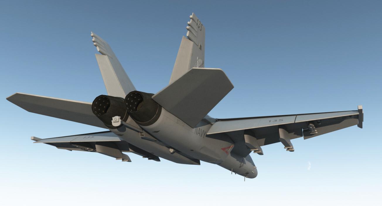 Fighter FA 18EF Super Hornet Rigged 2 3D