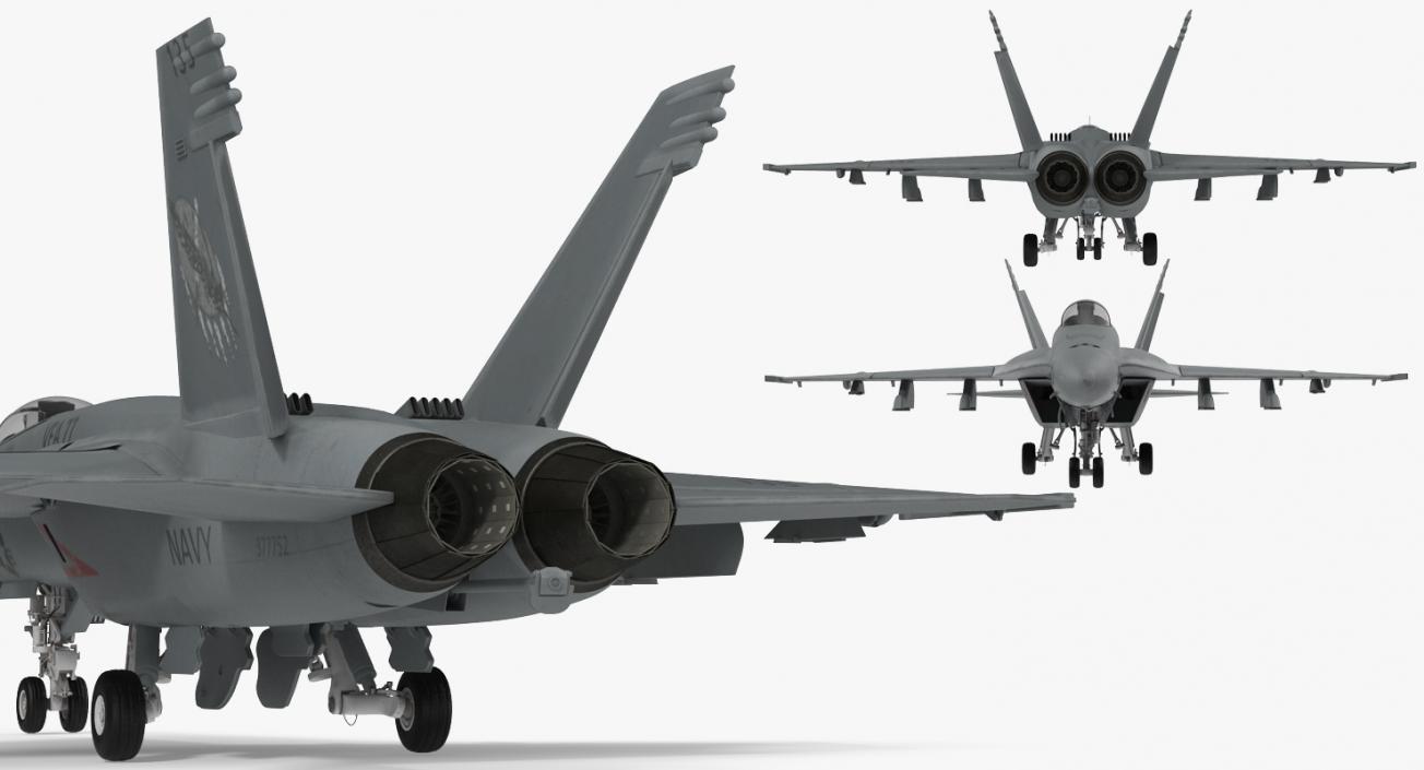 Fighter FA 18EF Super Hornet Rigged 2 3D