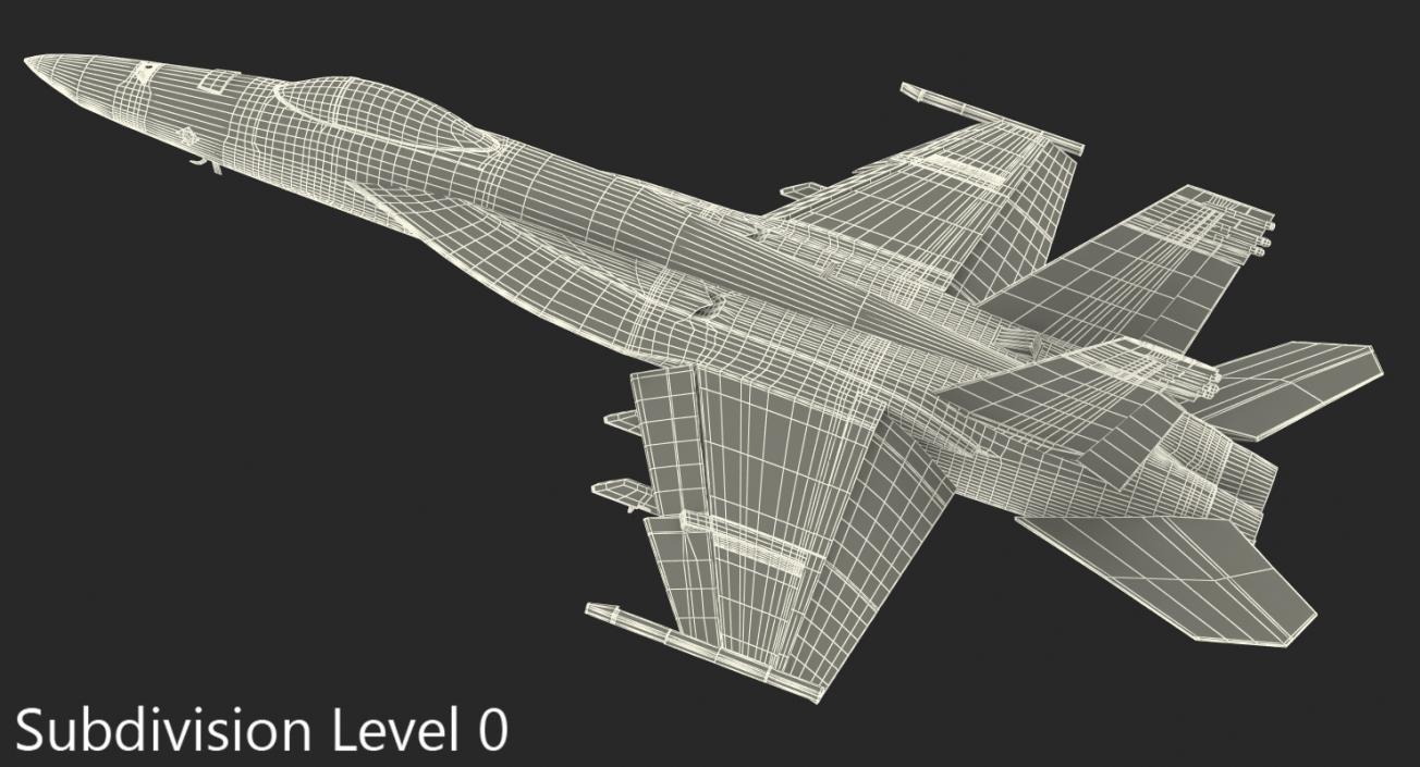 Fighter FA 18EF Super Hornet Rigged 2 3D