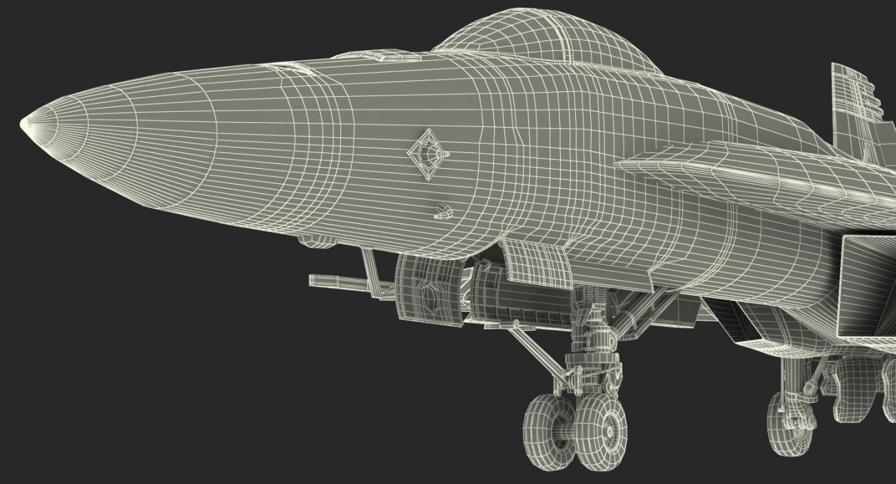 Fighter FA 18EF Super Hornet Rigged 2 3D