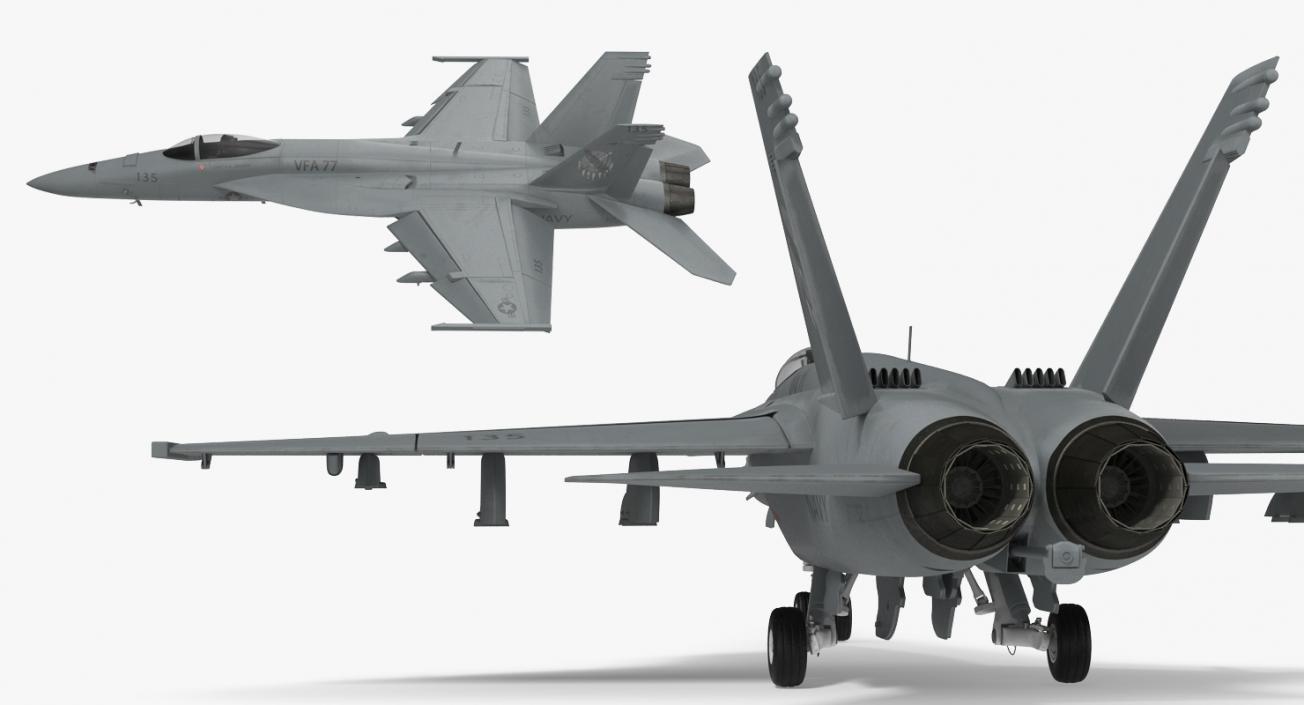 Fighter FA 18EF Super Hornet Rigged 2 3D