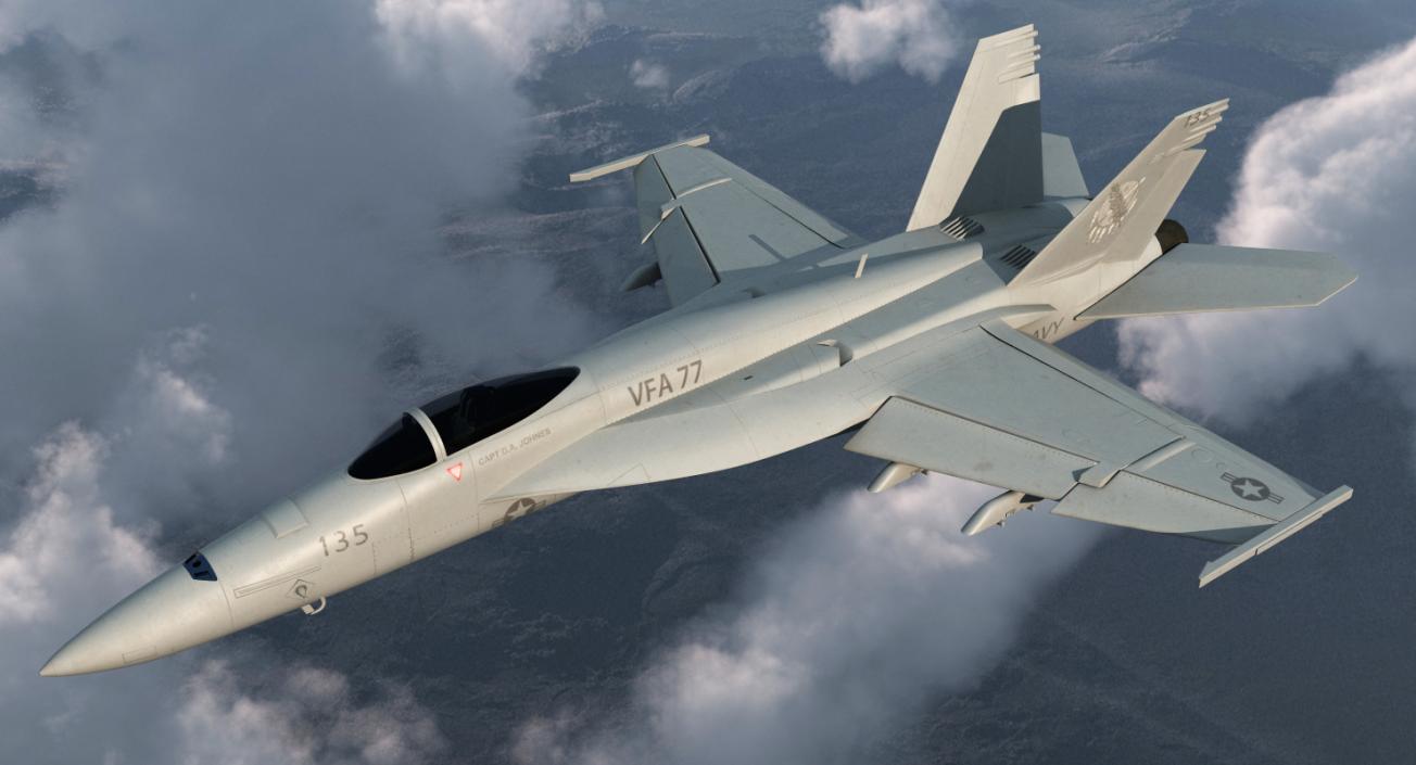 Fighter FA 18EF Super Hornet Rigged 2 3D