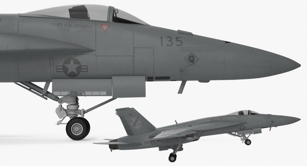 Fighter FA 18EF Super Hornet Rigged 2 3D