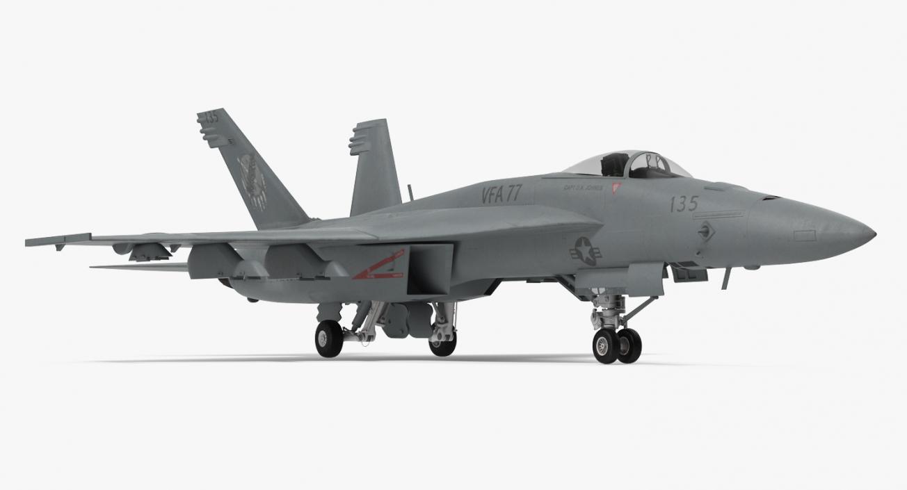 Fighter FA 18EF Super Hornet Rigged 2 3D