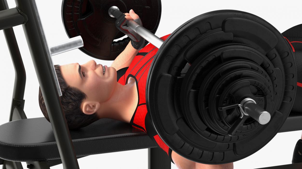 Athlete Bench Press Pose 3D model