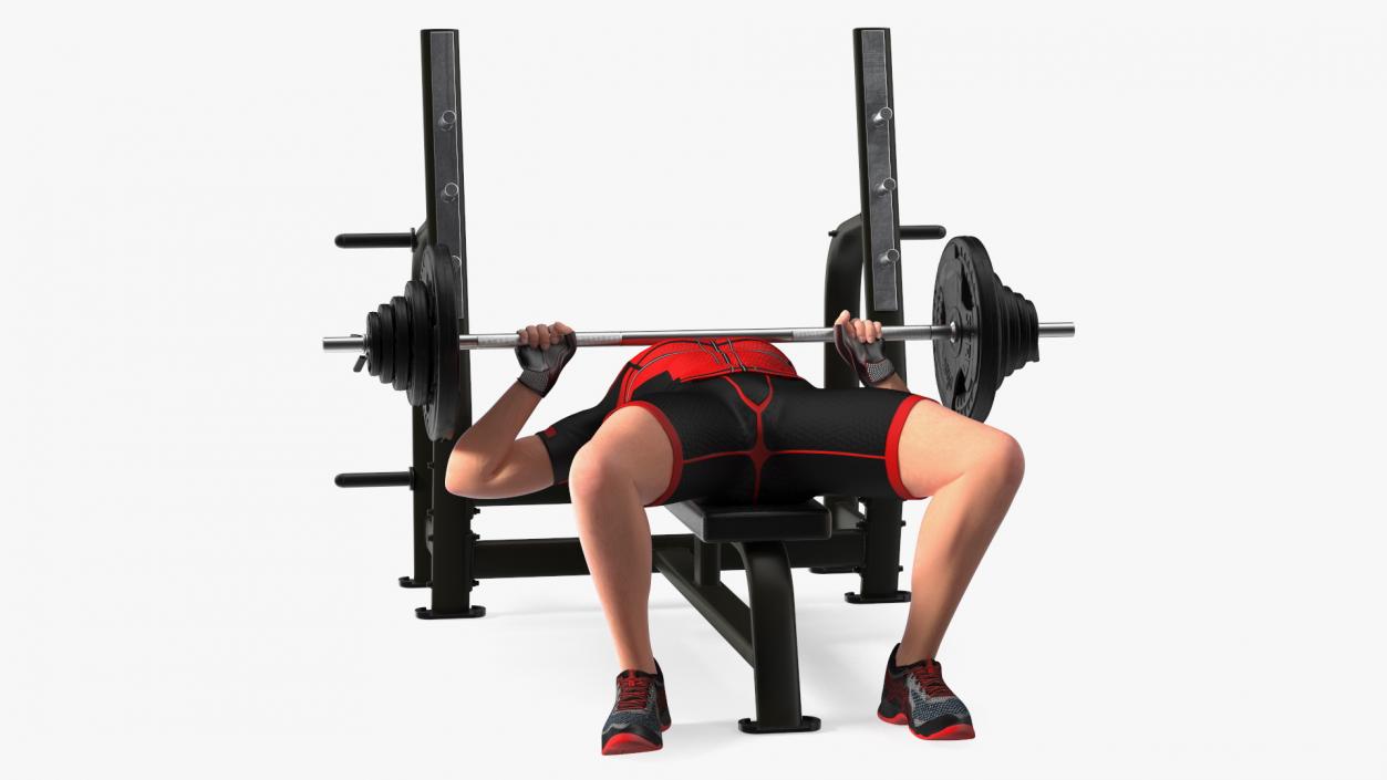 Athlete Bench Press Pose 3D model