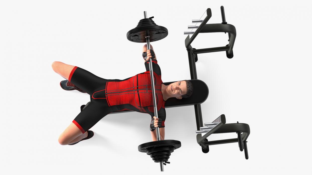 Athlete Bench Press Pose 3D model