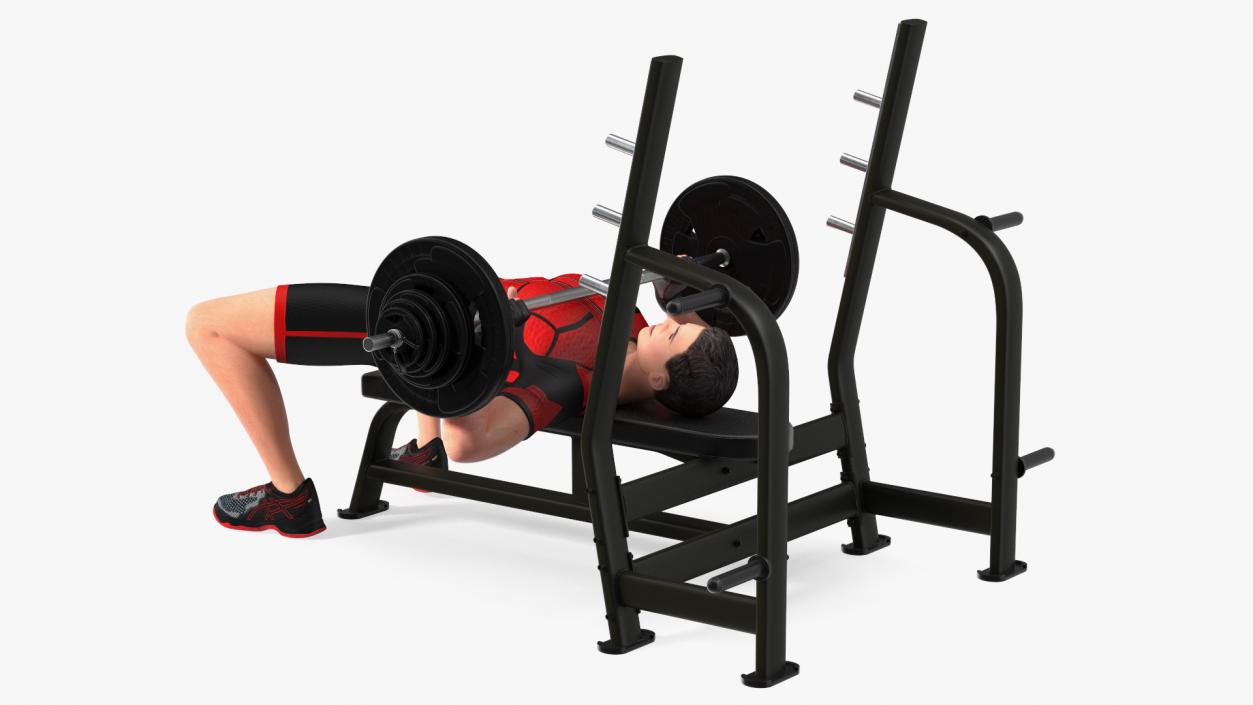 Athlete Bench Press Pose 3D model