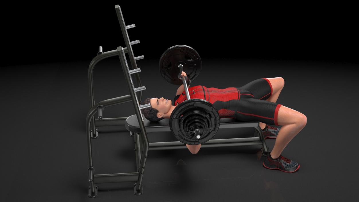 Athlete Bench Press Pose 3D model