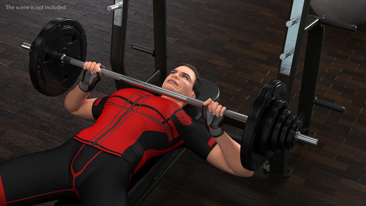 Athlete Bench Press Pose 3D model