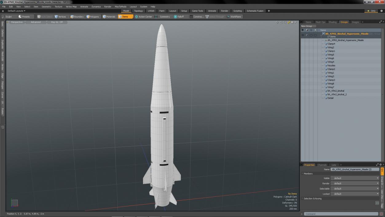 Kh-47M2 Kinzhal Hypersonic Missile 3D model