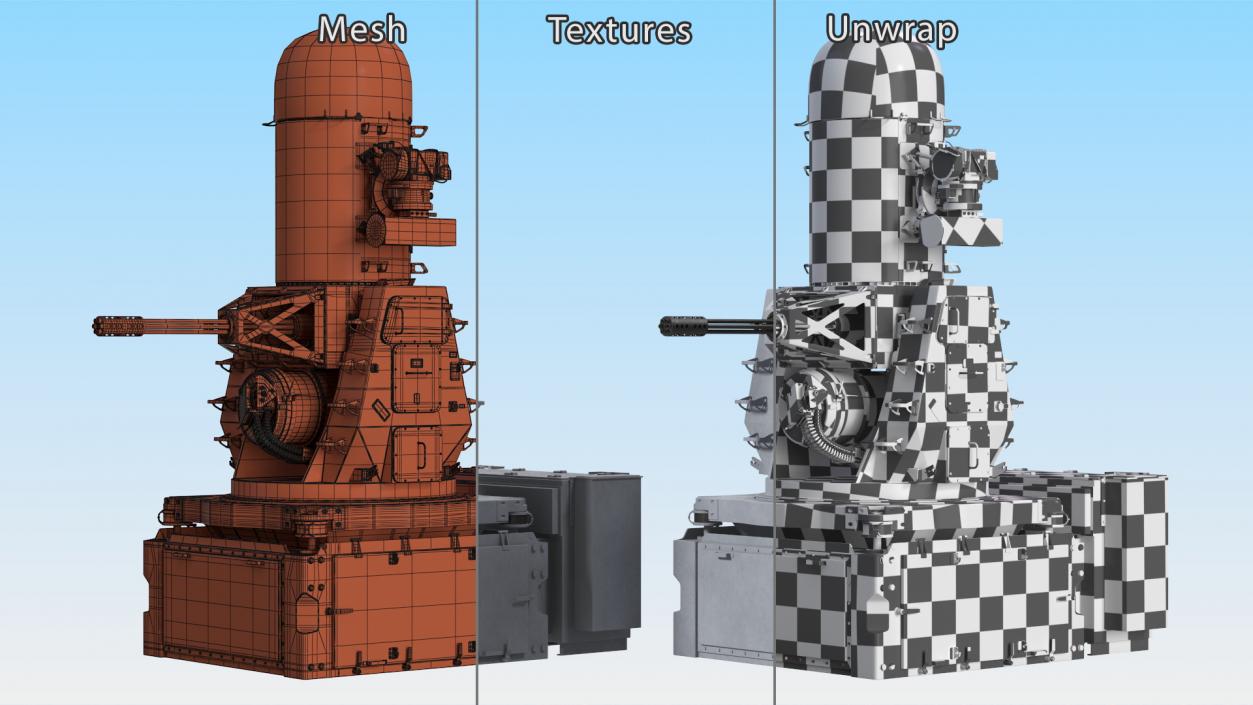 3D Mark 15 Phalanx Close-In Weapon System Marine Rigged for Maya