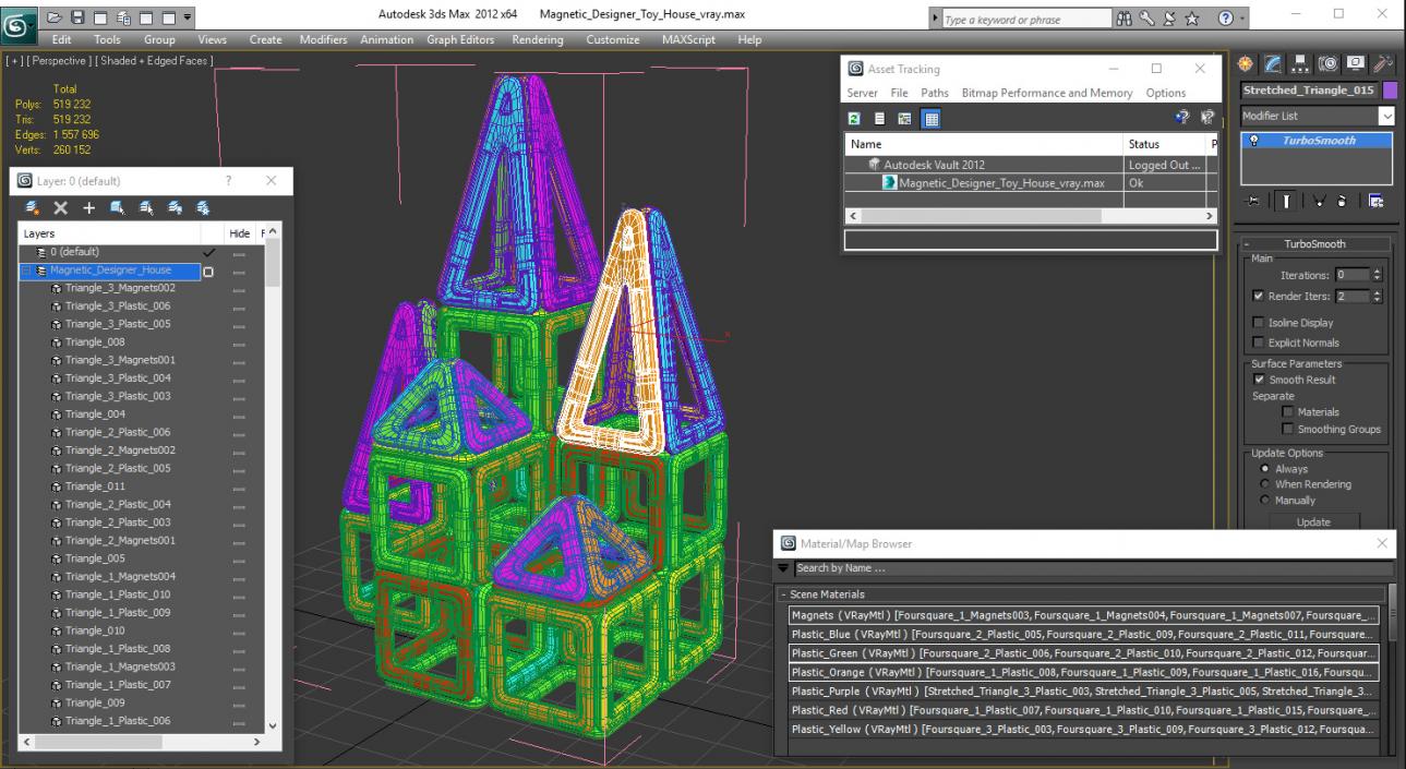 Magnetic Designer Toy House 3D