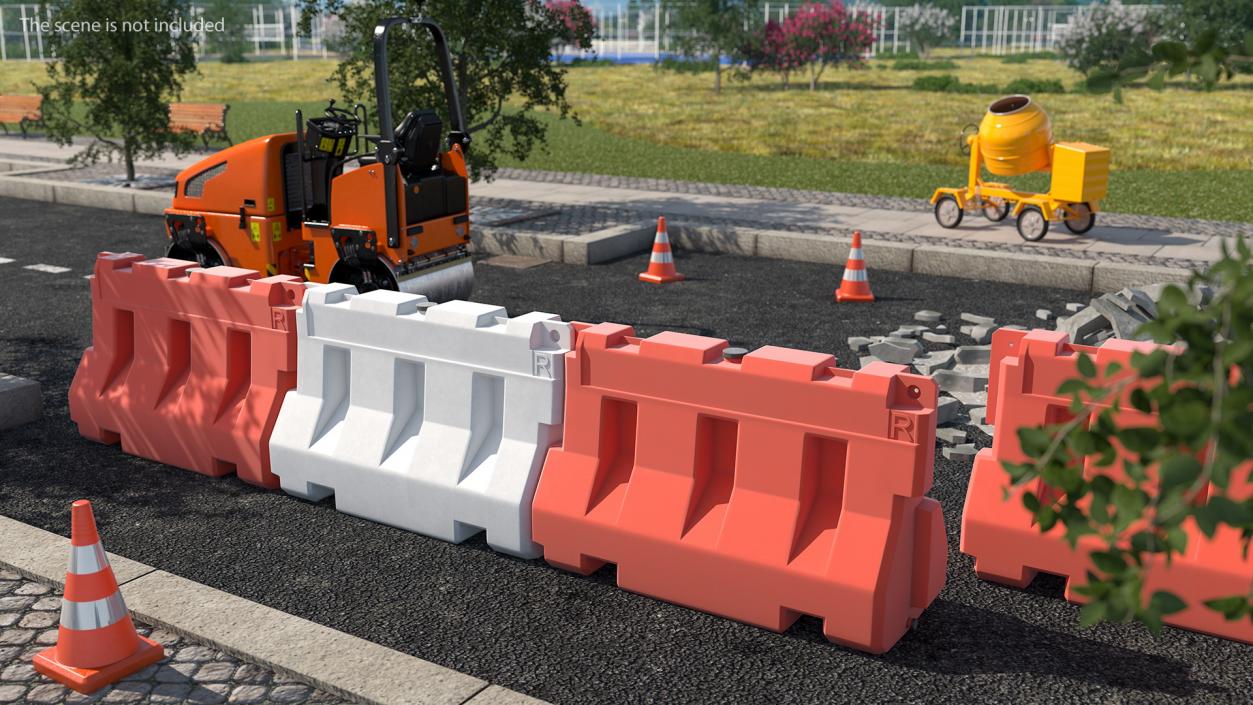 Road Safety Plastic Barricade 3D model