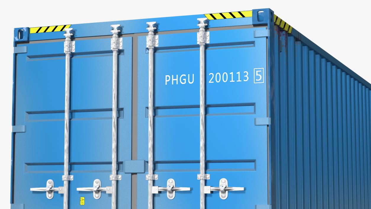 3D High Cube Shipping Container 40ft Blue model