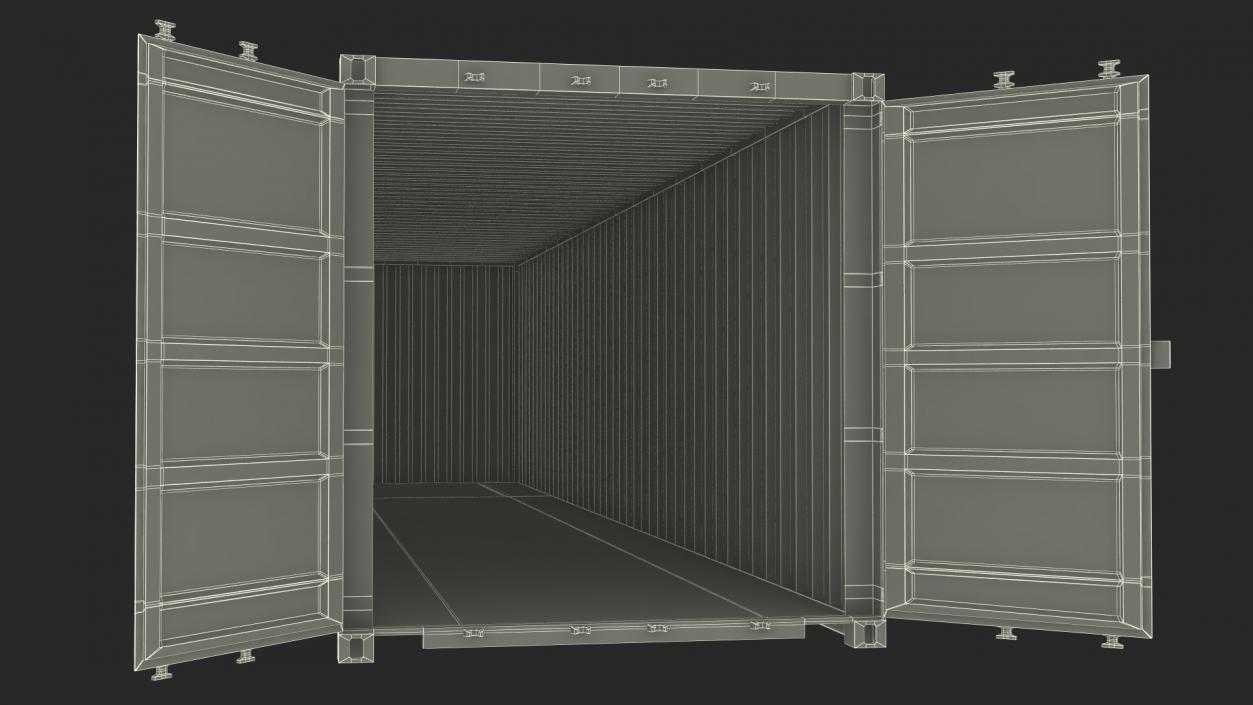 3D High Cube Shipping Container 40ft Blue model