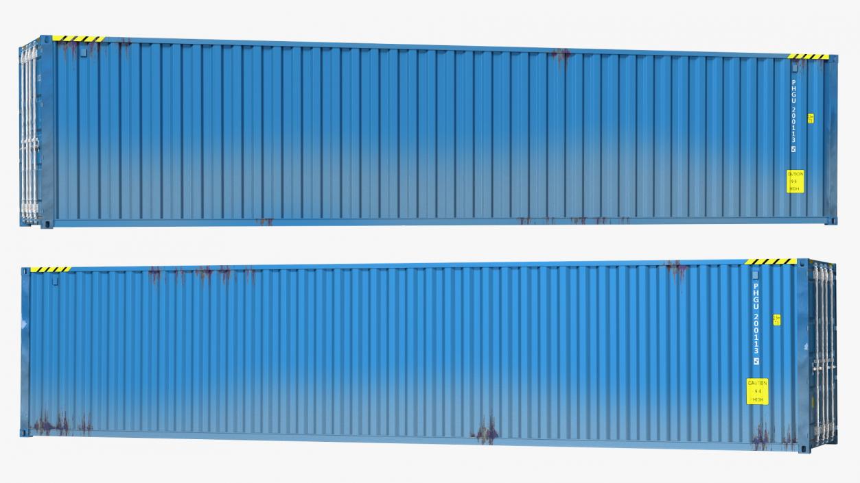 3D High Cube Shipping Container 40ft Blue model