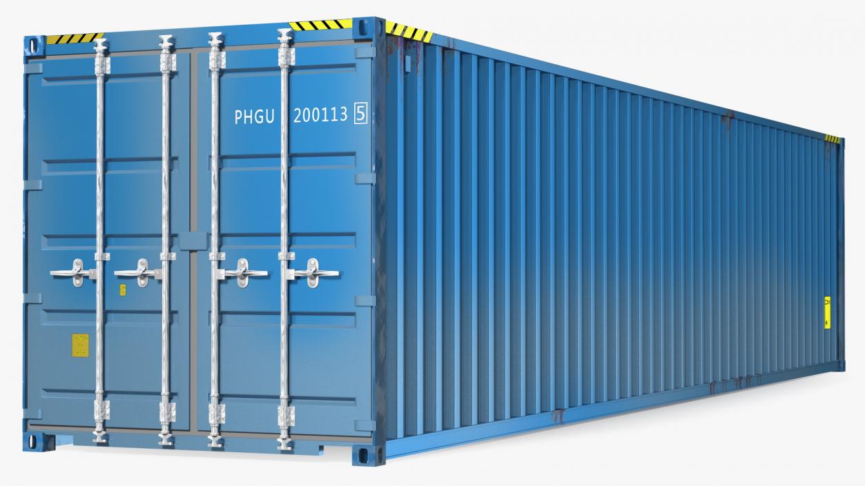 3D High Cube Shipping Container 40ft Blue model