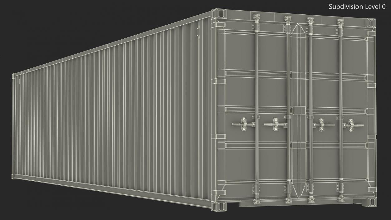 3D High Cube Shipping Container 40ft Blue model