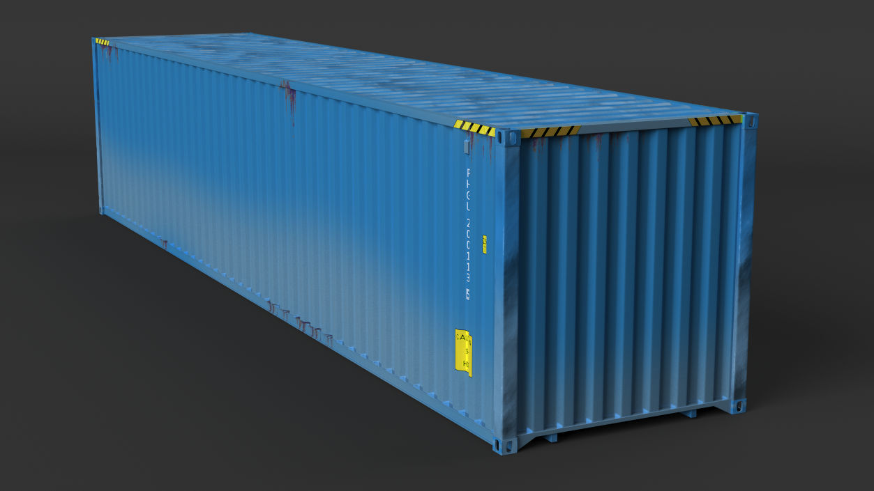 3D High Cube Shipping Container 40ft Blue model