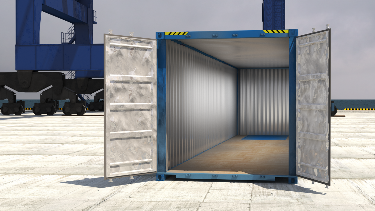 3D High Cube Shipping Container 40ft Blue model