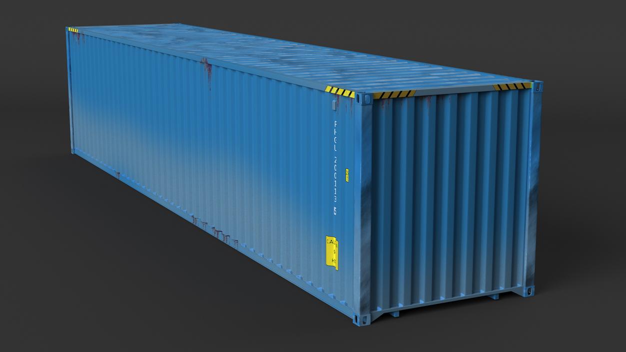 3D High Cube Shipping Container 40ft Blue model