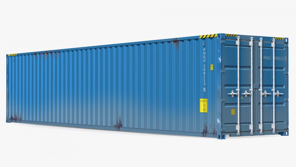 3D High Cube Shipping Container 40ft Blue model