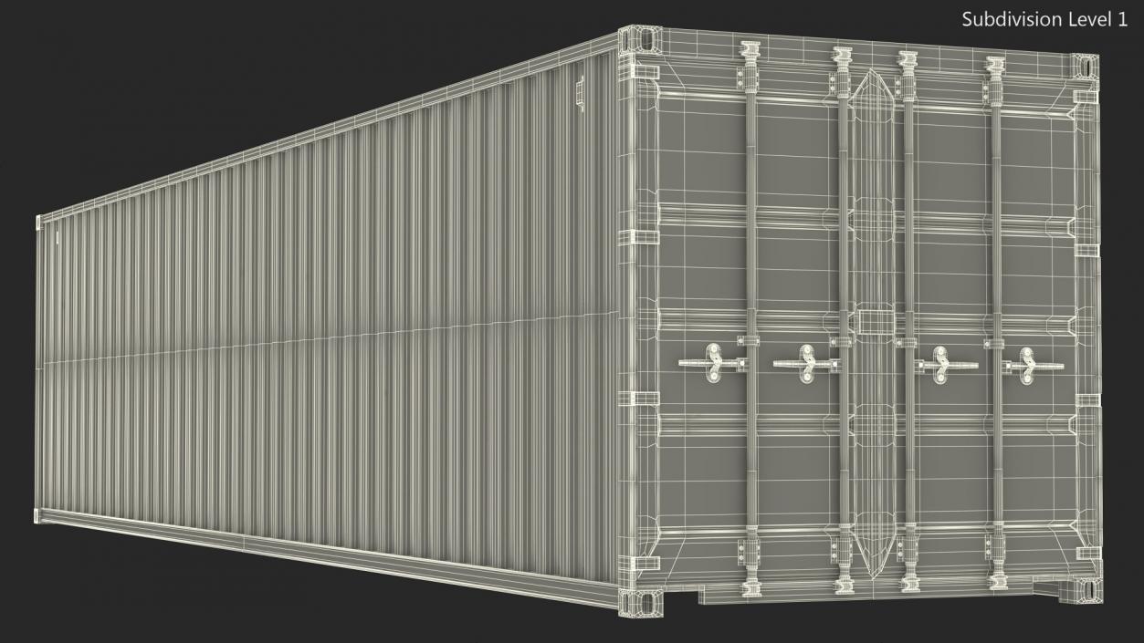 3D High Cube Shipping Container 40ft Blue model