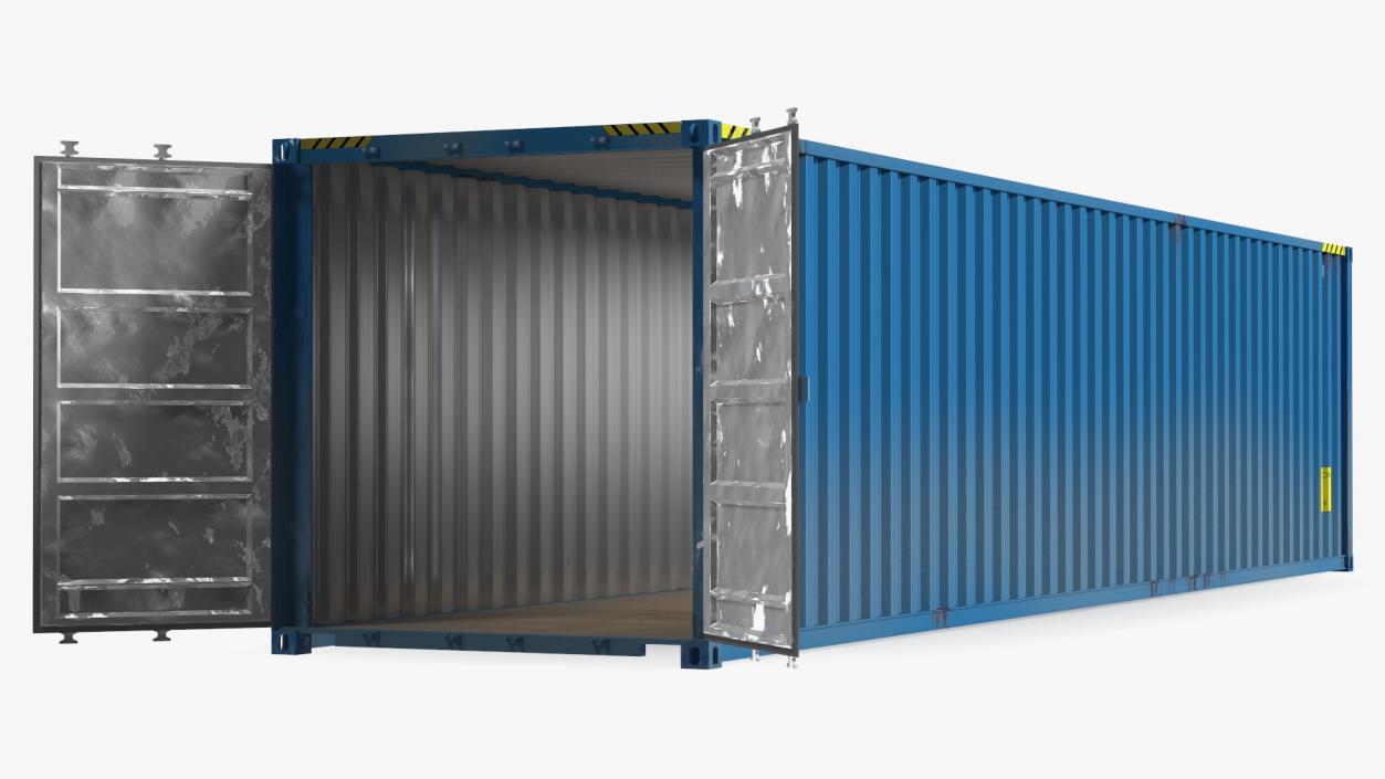 3D High Cube Shipping Container 40ft Blue model