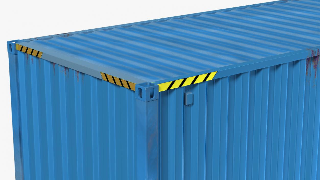 3D High Cube Shipping Container 40ft Blue model