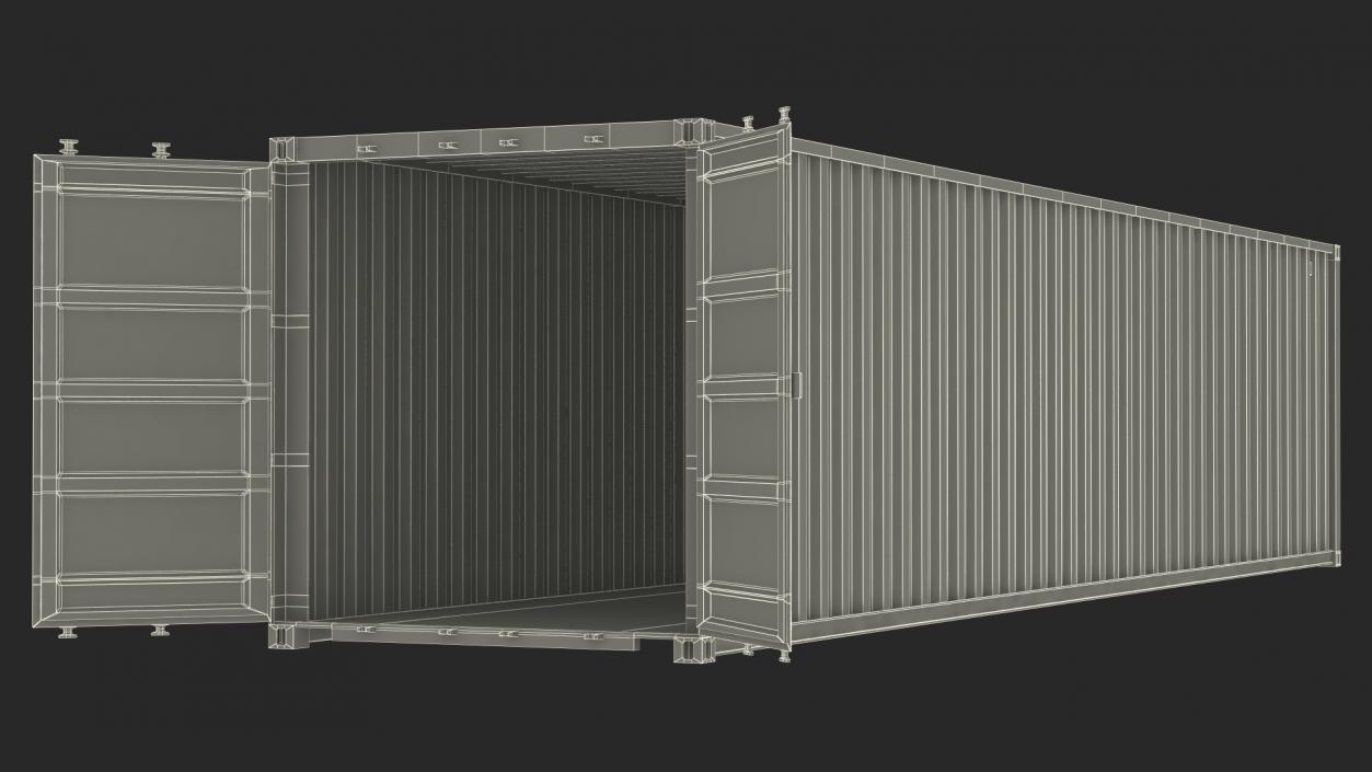 3D High Cube Shipping Container 40ft Blue model