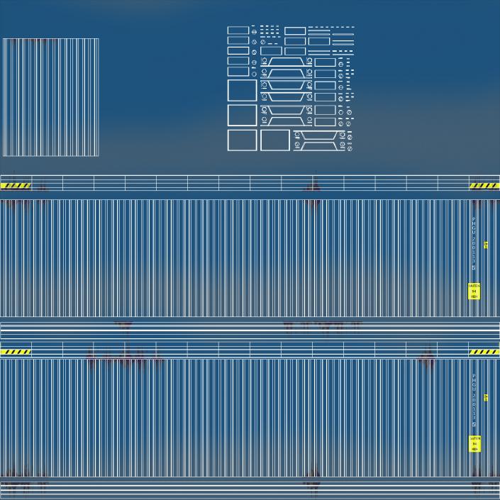 3D High Cube Shipping Container 40ft Blue model