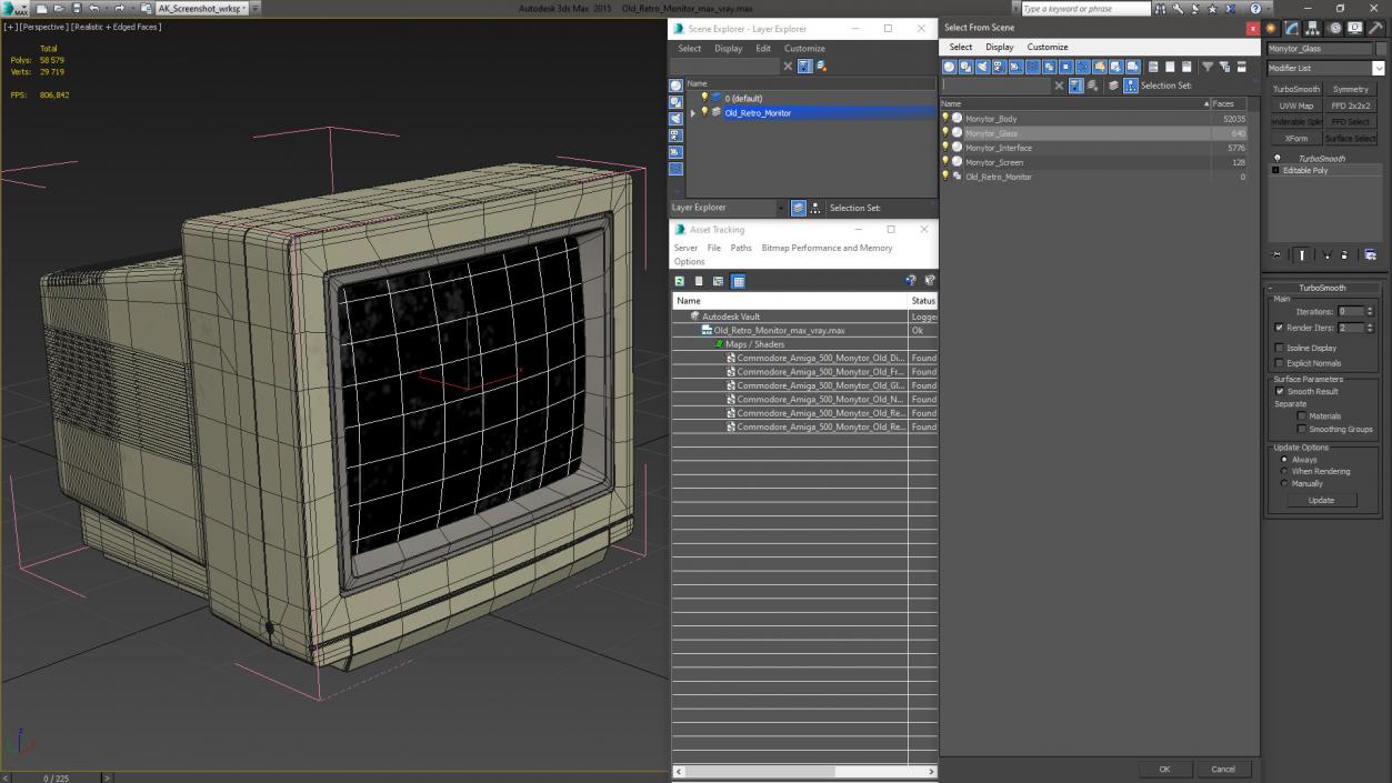 Old Retro Monitor 3D