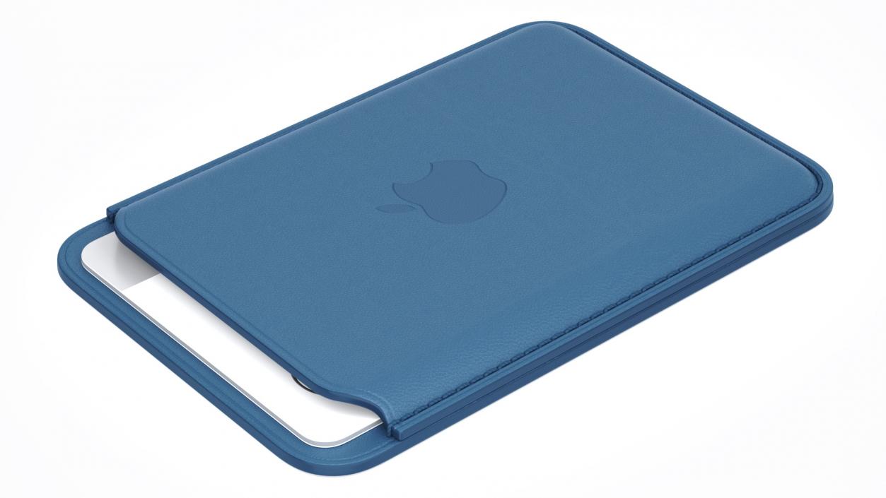 3D iPhone Leather Wallet with MagSafe Baltic Blue