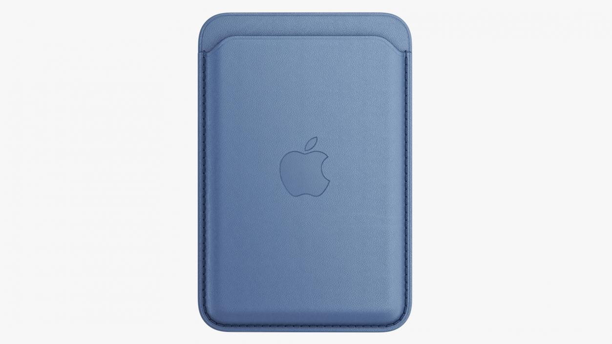 3D iPhone Leather Wallet with MagSafe Baltic Blue