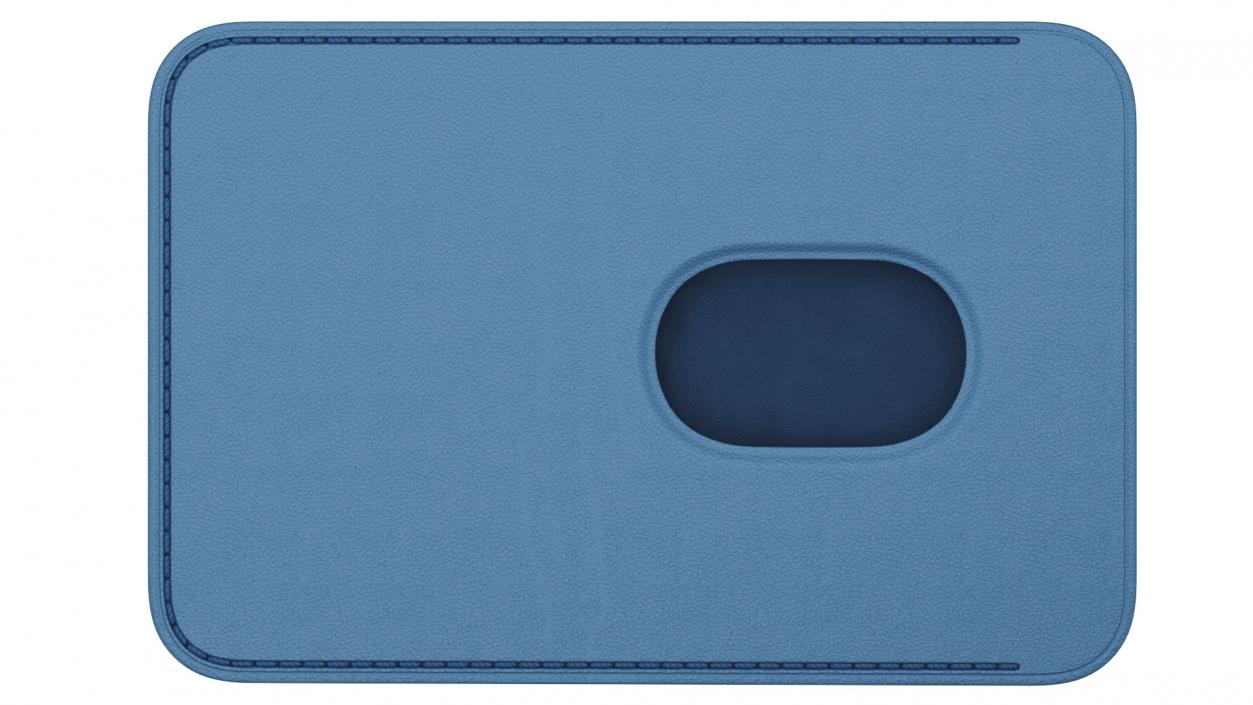 3D iPhone Leather Wallet with MagSafe Baltic Blue