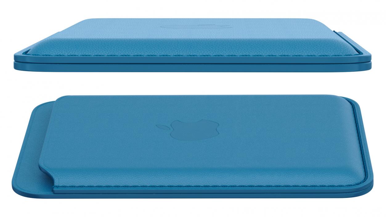 3D iPhone Leather Wallet with MagSafe Baltic Blue