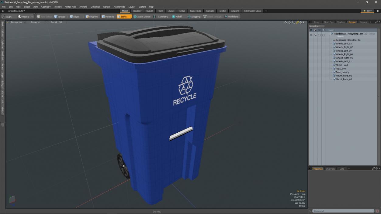 3D model Residential Recycling Bin