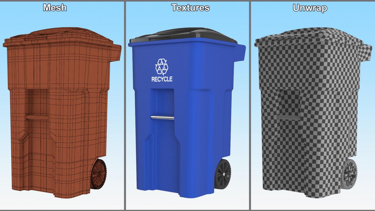 3D model Residential Recycling Bin